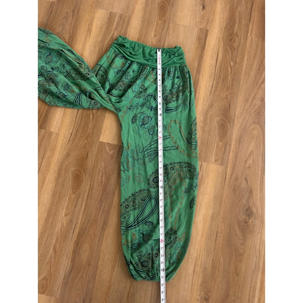 Italy Paisley Harem Pants Smocked Waist Boho wideleg hippie festival one size - Picture 6 of 8